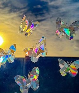 Butterfly Window Decals, Set of 6 Butterfly Sun Catchers, Butterfly Suncatcher