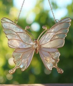 Iridescent Butterfly Suncatcher: Fairycore Window Decor