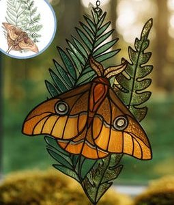 Moth & Fern Resin Suncatcher: Inspired by Ellie’s Tattoo from The Last of Us Part II, the last of us ornaments, christmas gift