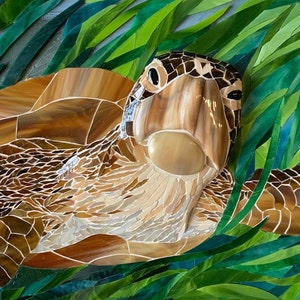 Going with the Flow. Original design - Stained Glass / Slumped Glass