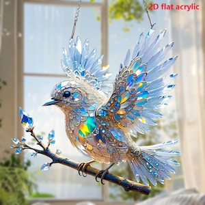 Acrylic Bird Suncatcher: Stained Glass Style Window Ornament