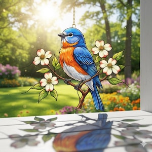 Bluebird suncatcher window hangings Christmas gifts Best selling items handmade Custom bird suncatcher Little bluebird