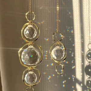 Sun Catcher, Crystal Suncatcher Leaf Wall Hanging, Window Crystal Prism, Rainbow Maker, Home Window Decor, Gift For Women, Boho Room Decor